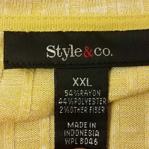Style & Co. Yellow Textured Hi-Lo Hem Knit XXL Top - Picture 7 of 8